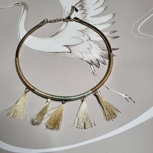 MIKA signed tassel collar necklace